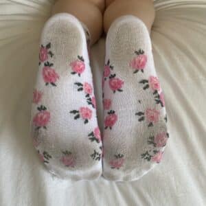 3 Tage getragen, Socken mit Blumenmuster 🌸🧦