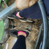 Arbeitssocken, Stallsocken, Outdoorsocken, getragene Socken, Traktor, Landwirtschaft, Bäuerin