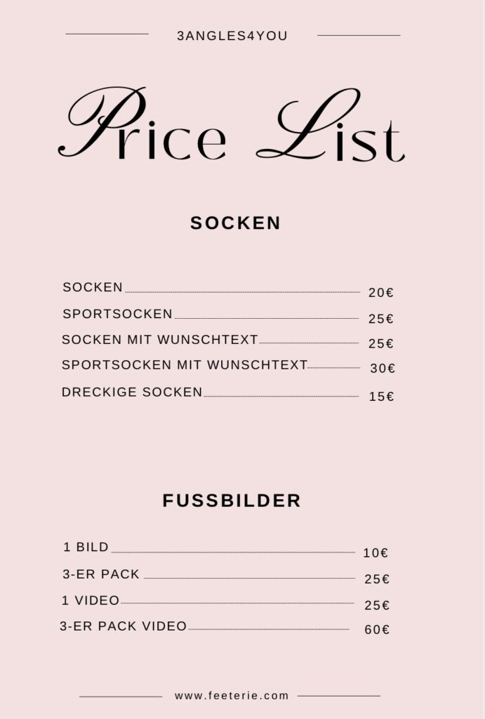 Our Price List